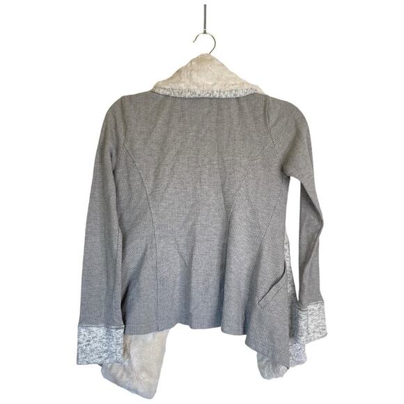ANTHROPOLOGIE Saturday Sunday Ambrose Knit Jacket Size XS Gray Faux Fur - Picture 4 of 8
